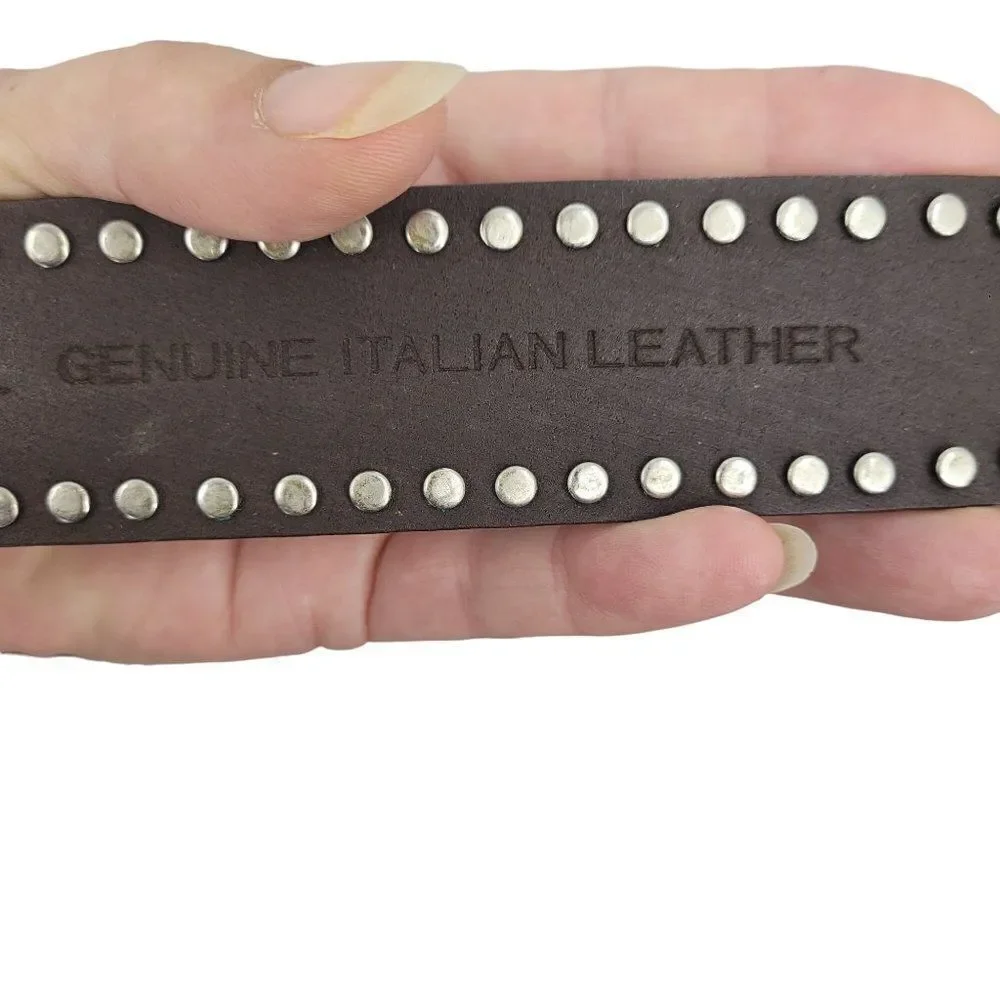 Womens Italian Leather Belt M 34